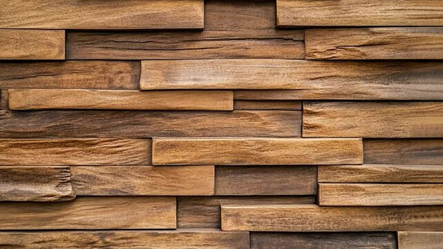 Rustic Charm, An Intricate Wooden Panel Wall Displaying Rich Textures