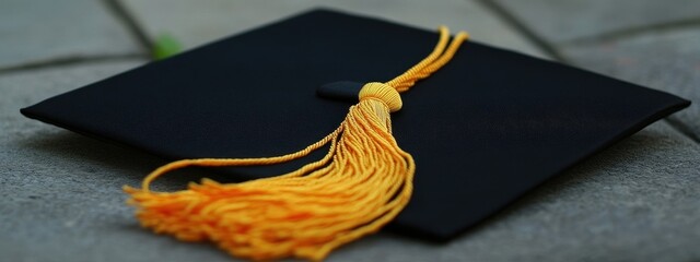 Graduation cap with gold tassel (1)