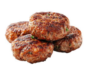 Grilling juicy homemade meat patties backyard bbq food isolated on transparent background