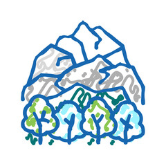 tundra landscape icon doodle illustration