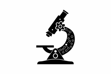 Microscope icon silhouette vector illustration