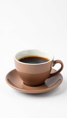 A single coffee cup, isolated on a pure white background , full, background, commercial use