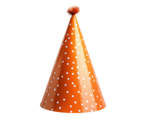 Colorful party hat on festive decoration fun isolated on transparent background