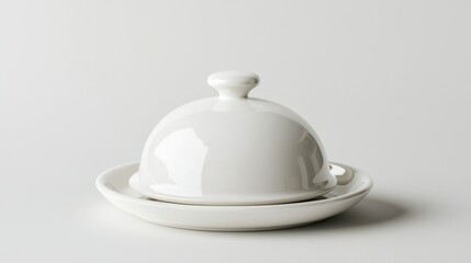 Butter dish isolated on white background