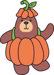 Illustration of cute bear icon.
Funny bear in daily activities elements.
