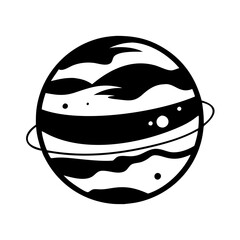 A Striking Black and White Illustration of Jupiter a Gas Giant Planet in Our Solar System