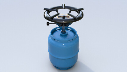 camping gas burner stove 3D render