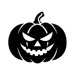 Scary Halloween Jack O Lantern Pumpkin Carving Spooky Black Silhouette Illustration