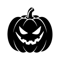 Scary Halloween Jack o Lantern Pumpkin with Evil Grinning Face Illustration