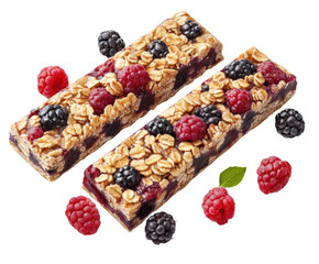 Delicious berry oat bars kitchen food bright isolated on transparent background