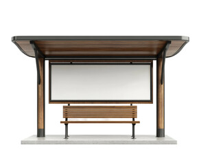 Urban bus stop design city center architecture modern environment isolated on transparent background