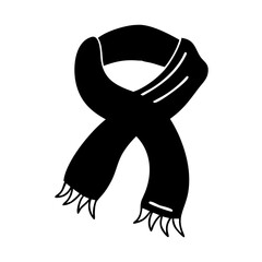 Obraz premium Stylish Black Winter Scarf Fashion Accessory Design Illustration