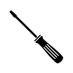 Black and White Screwdriver Icon Illustration Graphic Design Image