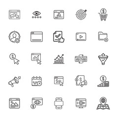 25 Advertising and Paid Media Icons set

