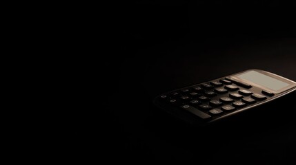 Calculator with black background under low light conditions