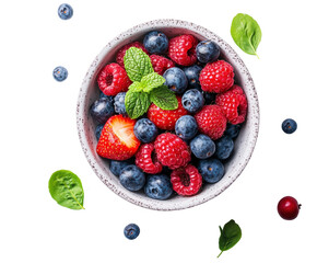 Fresh berry medley kitchen food bright isolated on transparent background © Luminara