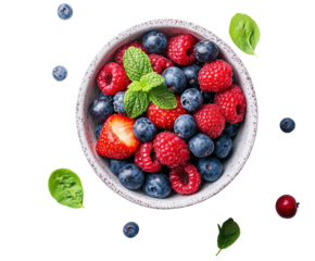 Fresh berry medley kitchen food bright isolated on transparent background