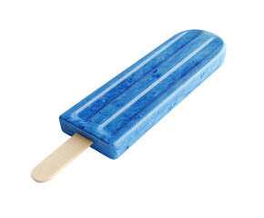 Refreshing blue popsicle delight summer picnic food isolated on transparent background