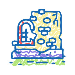 ancient ruins icon doodle illustration