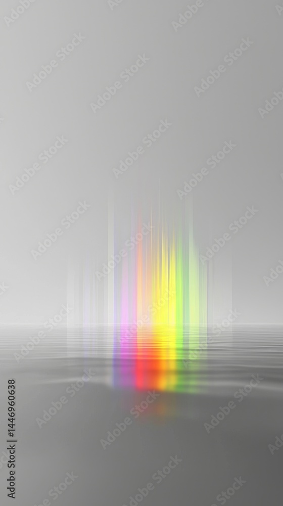 Poster abstract light reflection creating vibrant colors in a serene atmosphere.