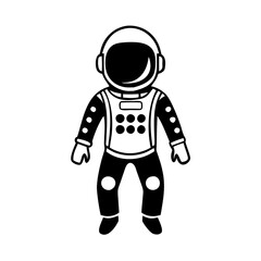 A Simple Black and White Illustration of an Astronaut in a Space Suit