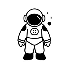 Adorable Cartoon Astronaut in Space Suit Exploring the Cosmos