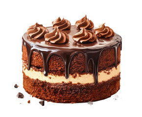 Delicious chocolate cake bakery dessert indulgence isolated on transparent background