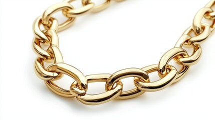 Chain-link necklace isolated on white background