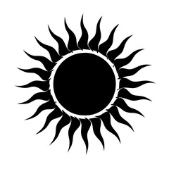 Stylized Black Sun Design Graphic Element Illustration
