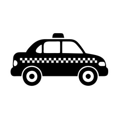 Black and White Icon of a Taxi Cab Vehicle Transportation Service