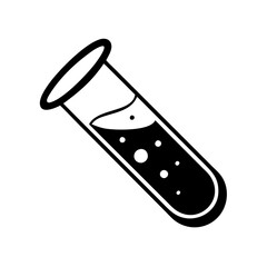 Laboratory Test Tube with Liquid Sample Bubbles Science Experiment Research