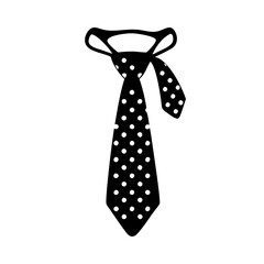 Black and White Polka Dot Necktie Fashion Accessory Illustration