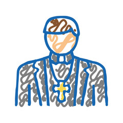 catholic religion icon doodle illustration