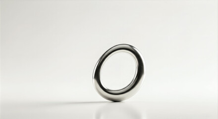 sleek metallic oval shape on white background