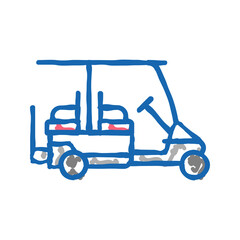 caddy golf club car icon doodle illustration