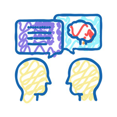 intelligent talking icon doodle illustration