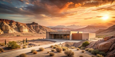 Modern Desert Home at Sunset
