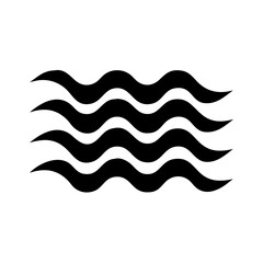 Naklejka premium Abstract black wavy lines water ocean sea wave icon symbol design element graphic illustration image