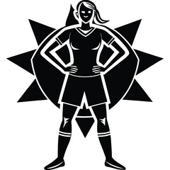 Empowered Female Soccer Player Strength, Skill, and Victory