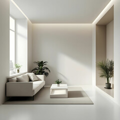 A compact city apartment with a minimalist design, bedroom.