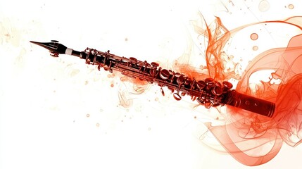 Naklejka premium Clarinet isolated on white background