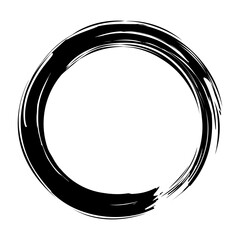 毛筆で一筆書きした円の和風フレーム
