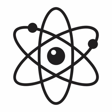 Atom icon silhouette vector illustration