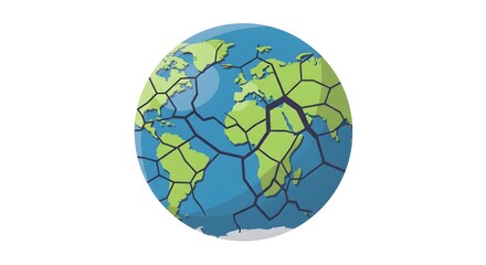 Cracked Earth Globe Climate Change and Global Warming