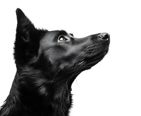 Dog profile portrait animal isolated on transparent background