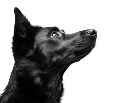 Dog profile portrait animal isolated on transparent background