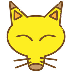 かわいい黄色いキツネのシンプルなイラスト
