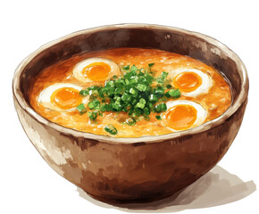 Savoring delicious ramen noodles japan food cozy kitchen isolated on transparent background