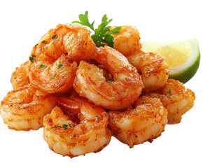 Deliciously grilled shrimp dish coastal kitchen food bright isolated on transparent background