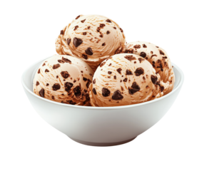 Delicious chocolate chip ice cream kitchen food isolated on transparent background